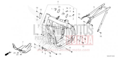 FRAME BODY (CRF450RR/RWER/RXR) CRF450RXR de 2024
